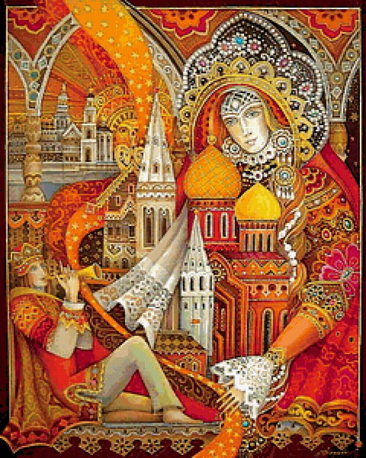 Русские мотивы - картина, роспись, узоры, русь - предпросмотр