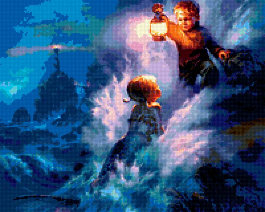 Русалочка - море, русалка, мальчик, девочка - предпросмотр