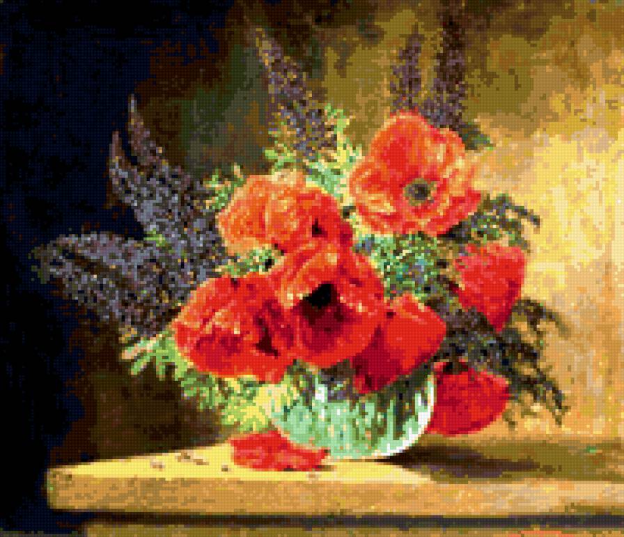 Маки.... - натюрморт, цветы, маки - предпросмотр