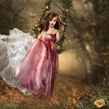 Девушка накачелях