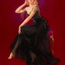 Схема вышивки «девушка в черном»