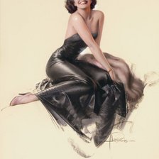 Схема вышивки «девушка в черном»