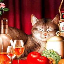 Схема вышивки «котик-котофей»