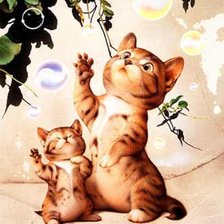 Схема вышивки «котик-котофей и мыльные пузыри»