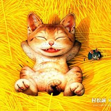 Схема вышивки «котик-котофей на сеновале»