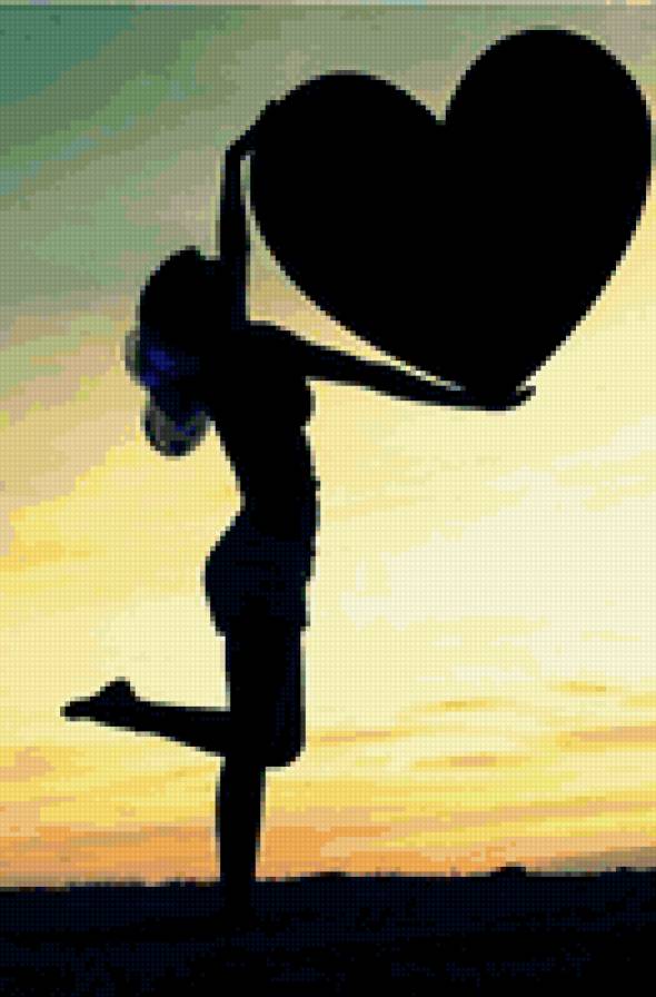 люблю - любовь, девушка, закат - предпросмотр