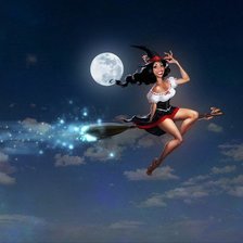 Схема вышивки «На метле»