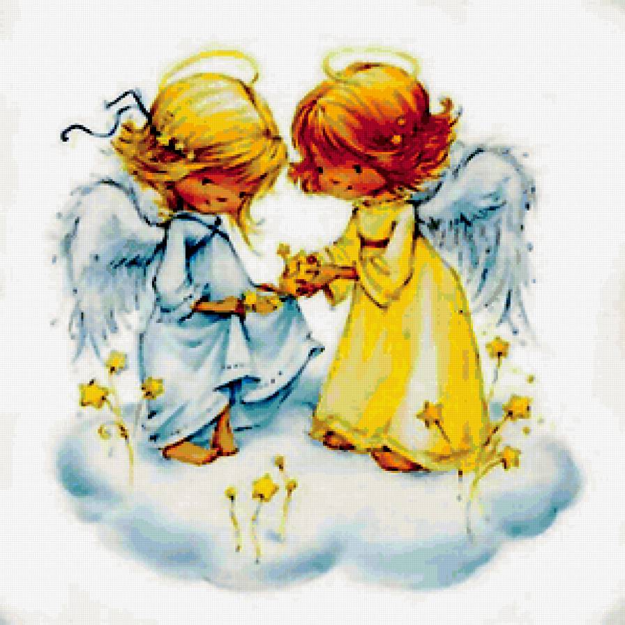 Два ангела - ангел, детское, небо - предпросмотр