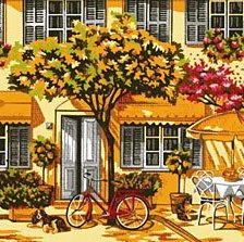 Схема вышивки «уличное кафе»