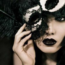 Схема вышивки «монохром дама в черном»