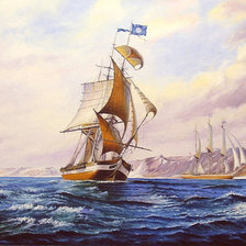 Схема вышивки «корабли»