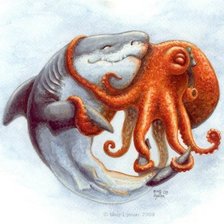 Схема вышивки «Танец акулы и осьминога.»