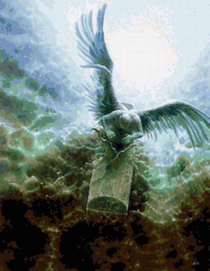 Ангел жизни - ангел, фентези, рисунок, картина, жизнь, живопись, тучи - предпросмотр