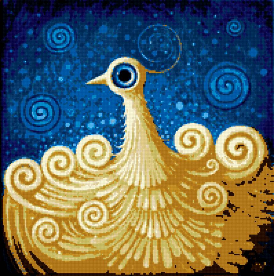 Серия: Яркая подушка. Птичка! - птица, подушка, абстракция - предпросмотр