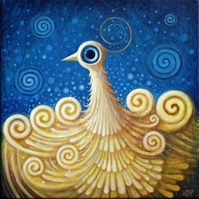 Схема вышивки «Серия: Яркая подушка. Птичка!»