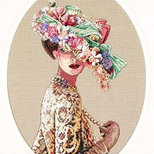 Схема вышивки «женщина в шляпке»