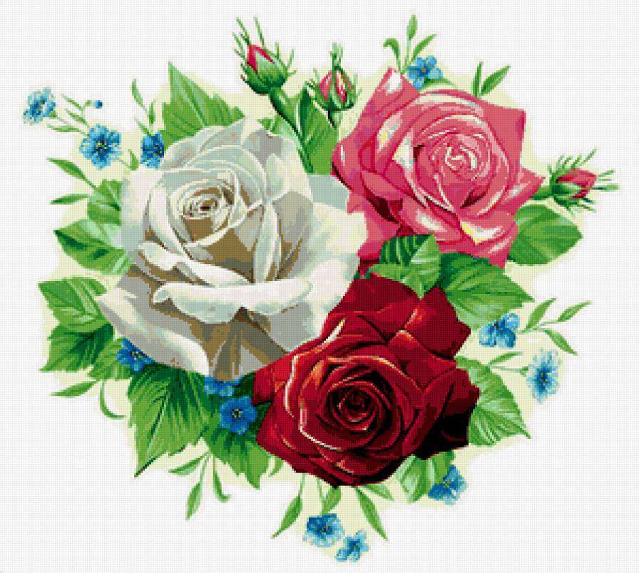 три розы - предпросмотр