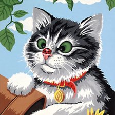 Схема вышивки «любопытный котенок»