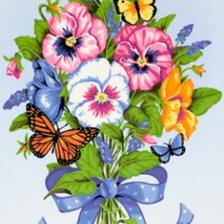 Схема вышивки «анютины глазки»