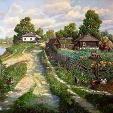 Схема вышивки «Сельский пейзаж»