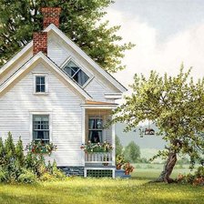 Схема вышивки «Сельский пейзаж.»