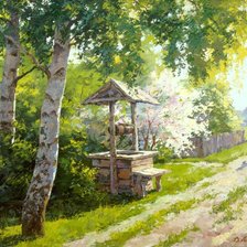 Схема вышивки «Колодец у дороги»