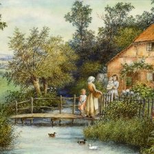 Схема вышивки «Сельский пейзаж.»