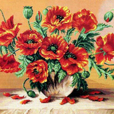 Схема вышивки «Маки в вазе»
