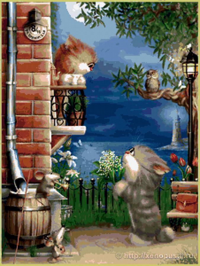 признание - пары, открытка, коты - предпросмотр