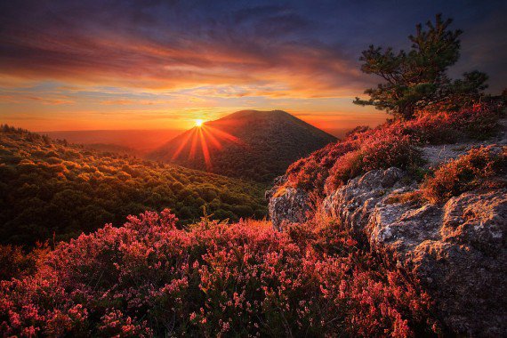 Осень в горах - осень, горы, закат - оригинал