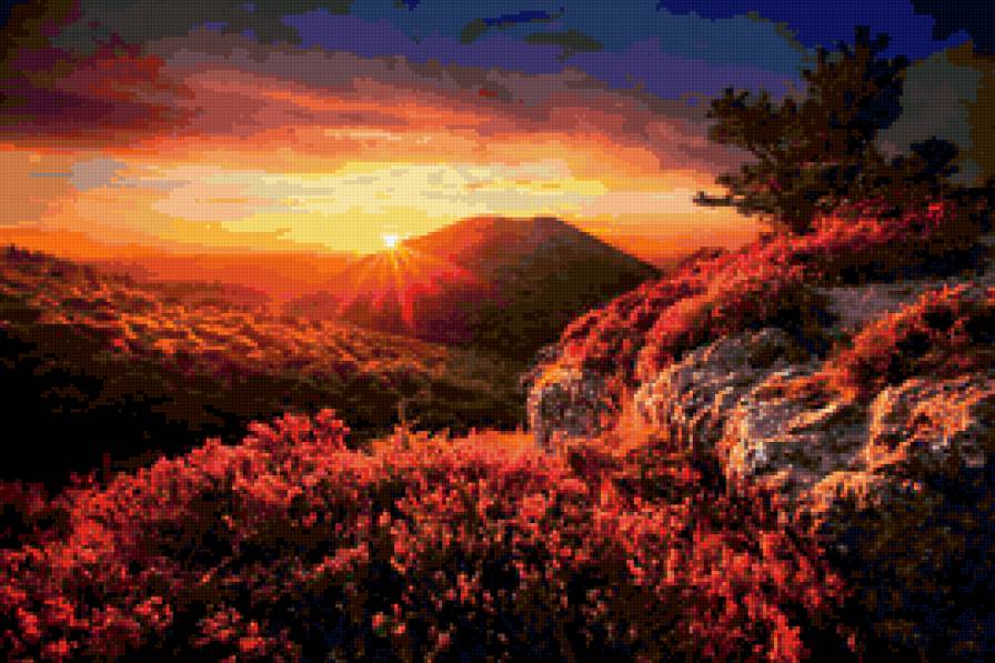 Осень в горах - закат, горы, осень - предпросмотр