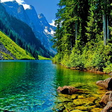 Схема вышивки «Озеро в горах»