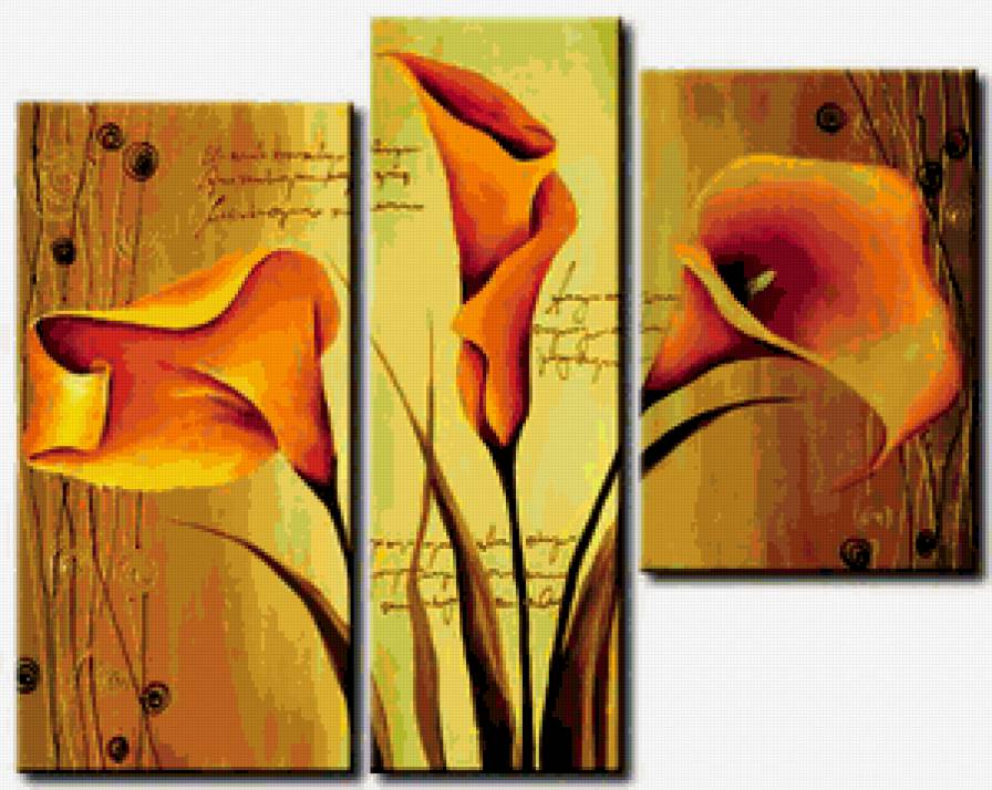 триптих - каллы, триптих - предпросмотр