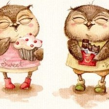 Схема вышивки «Совы, Инга Пальцер»