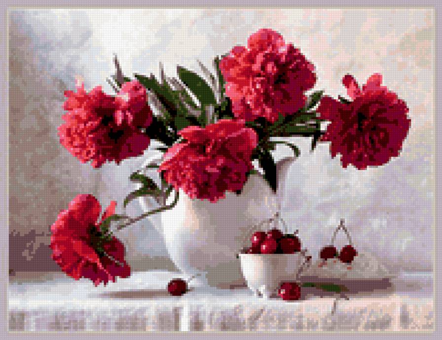 Пионы - натюрморт, цветы, пионы - предпросмотр