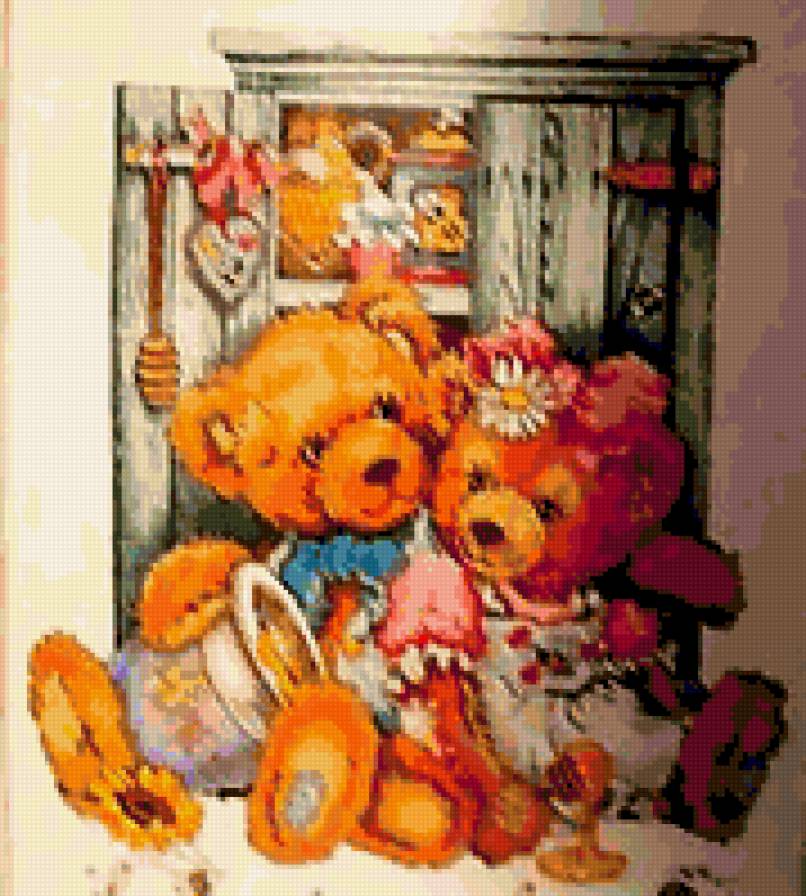 Винтажные мишки - пушистые комочки, винтаж - предпросмотр