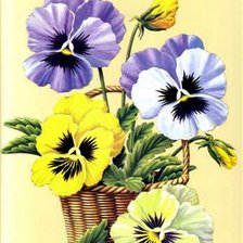 Схема вышивки «анютины глазки»