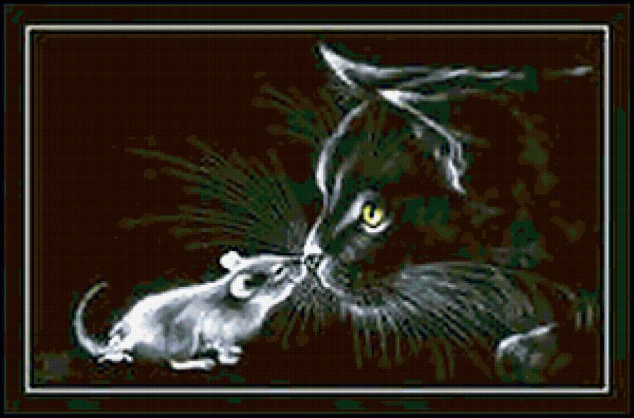 встреча - домашние питомцы, кот, грызуны, мышь - предпросмотр