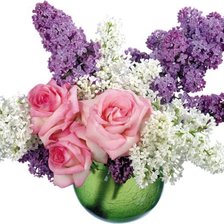 Букет сирени и роз