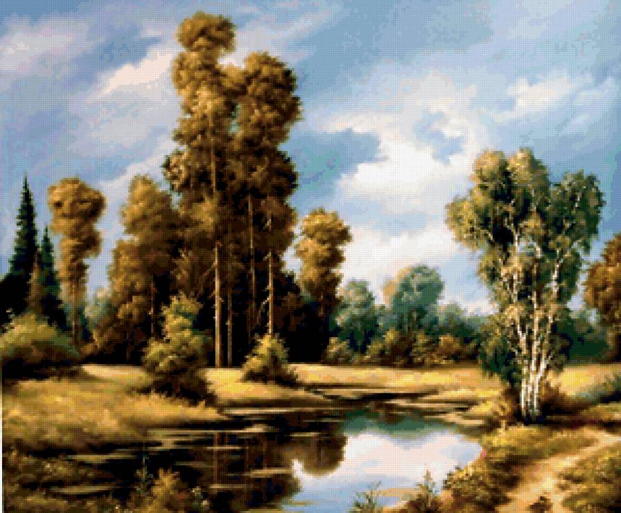 Пейзаж, лес, река - река, лес, пейзаж - предпросмотр