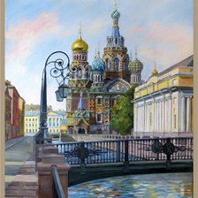 Схема вышивки «Пейзаж, Питер, Церковь»