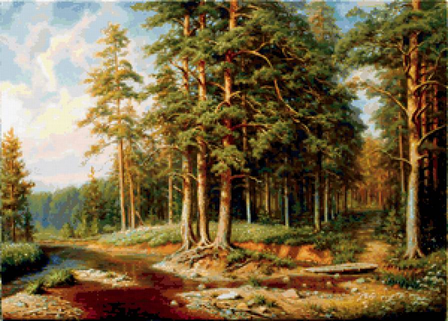 Пейзаж, лес, река - река, лес, пейзаж - предпросмотр