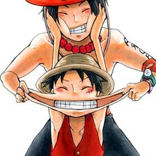 Схема вышивки «Луффи и Эйс»