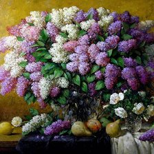 Схема вышивки «сирень»