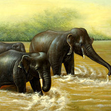 Схема вышивки «слоны»