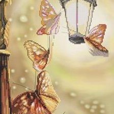 Схема вышивки «бабочки и фонарь»