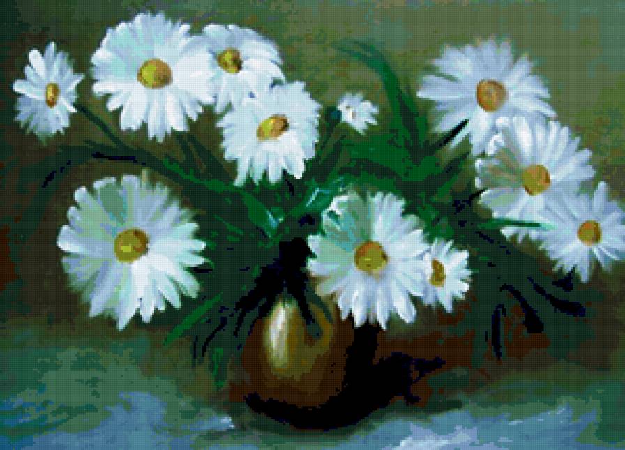 Вазочка с ромашками) - цветы, букет, ромашки, flowers - предпросмотр