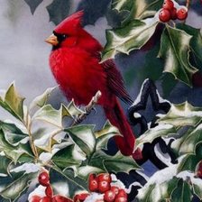 Схема вышивки «Красношейка»