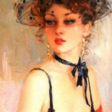 Схема вышивки «дама в шляпе»