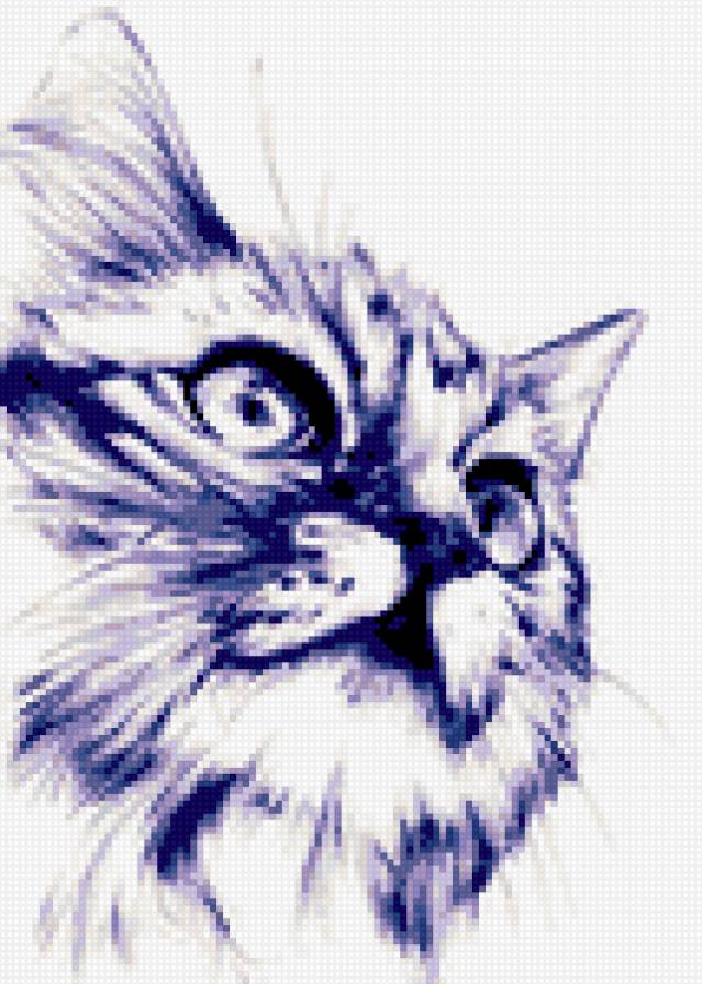 Кошка Melanie Kleinmeli - melanie kleinmeli, кошка, черно-белое, животные, монохром - предпросмотр